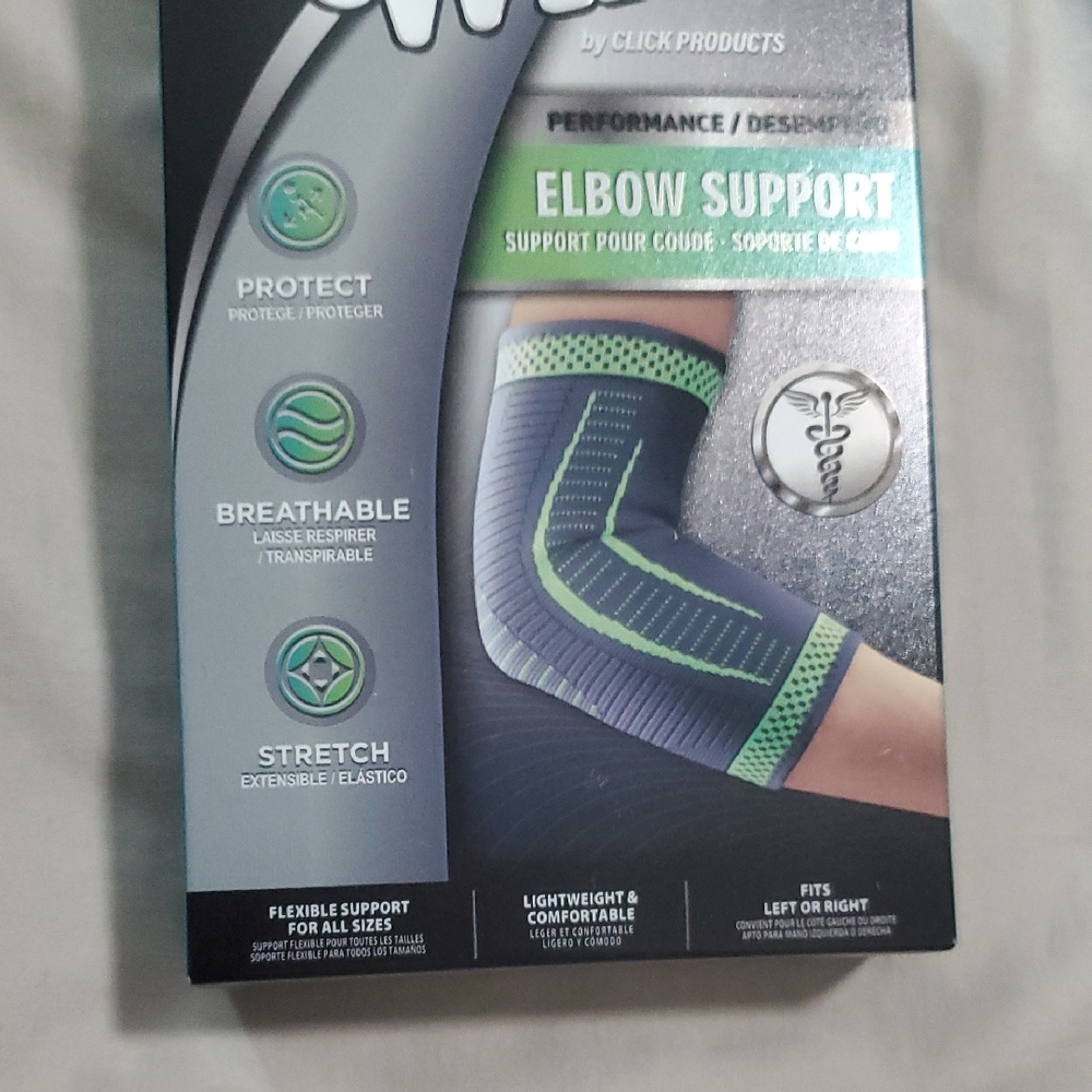 Wish Grey with Neon Green Elbow Support Sleeve Compression Brace